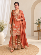 Party Wear Embroidered Sharara Set