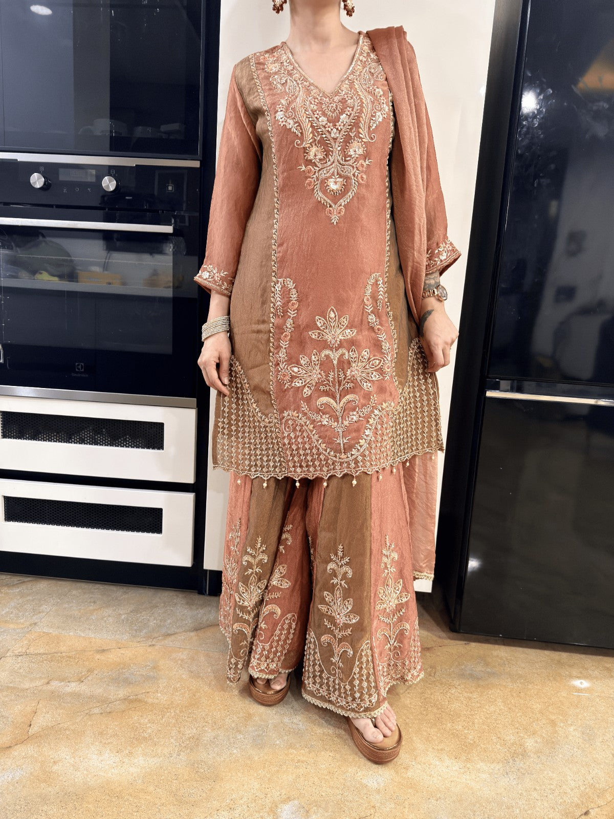 Party Wear Embroidered Sharara Set