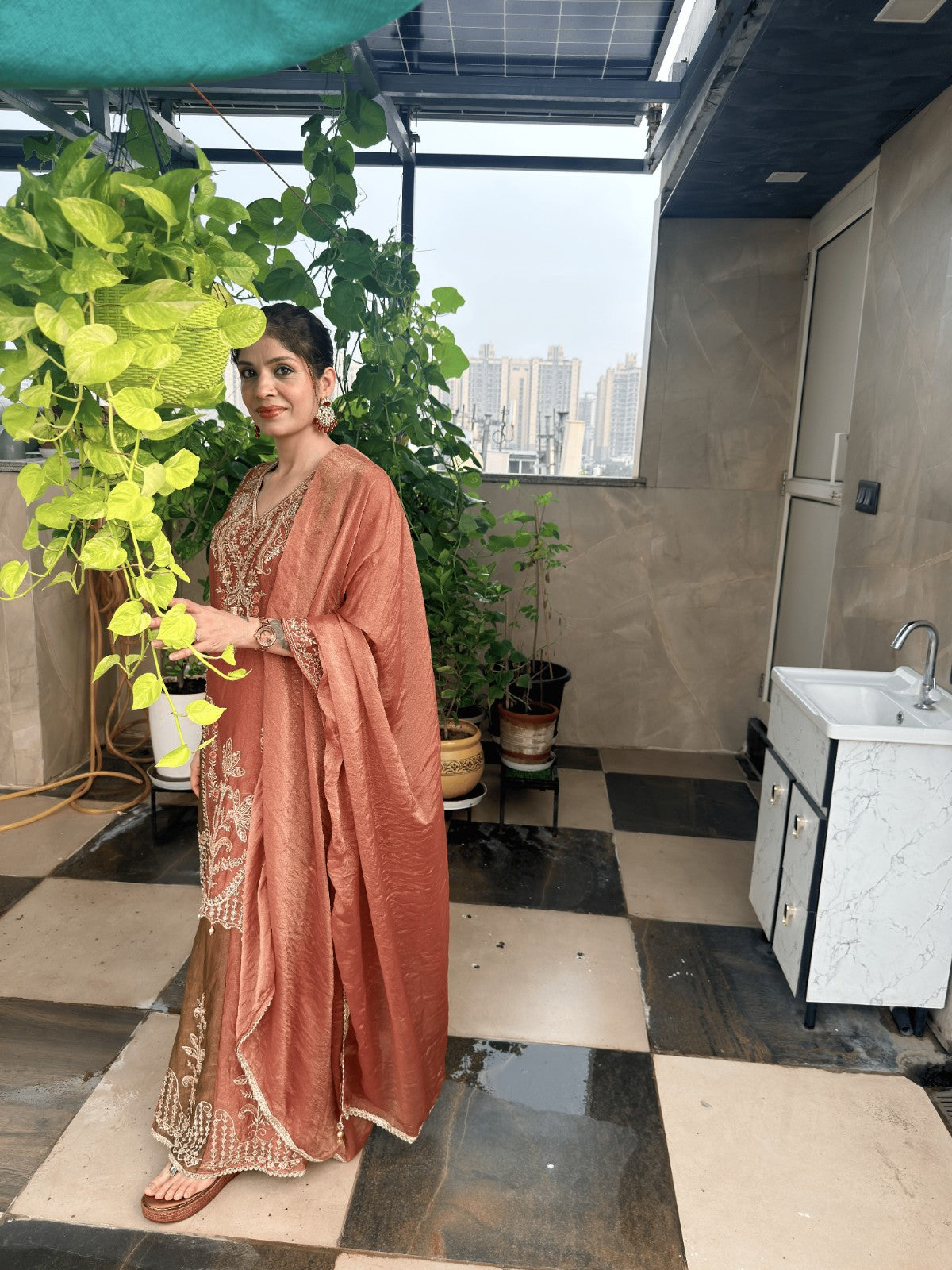 Party Wear Embroidered Sharara Set