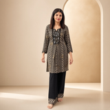 Black & Beige Printed Co-ord Set